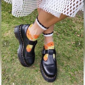 Dr Martens Bethan Polished Smooth Leather Platform Mary Janes